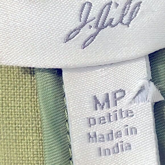 J.Jill vintage linen detailed green jacket blazer with top stitch & pockets MP P - Picture 11 of 14